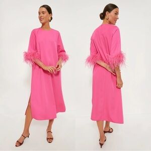 Tuckernuck | Dresses | Tuckernuck Jaime Hot Pink Midi Dress With Feather  Details Xxl | Poshmark